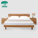 优木良匠 北欧日式实木床 北美白橡木双人床1.8米 卧室家具