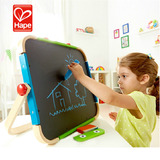 德国Hape儿童双面磁性画板画架 宝宝实木写字板 幼儿支架式小黑板