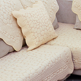 四季布艺鹅卵石沙发垫布艺时尚全棉田园绗缝坐垫沙发巾罩套全盖