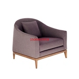 HC28新中式单人沙发椅子休闲创意布艺沙发简约现代咖啡厅懒人沙发