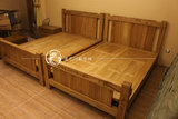 老榆木单人床 纯实木原木现代中式环保卧室单人1米35床儿童床