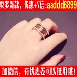 弹簧戒指纯18K玫瑰金白金双排镶钻弹簧男女情侣同款对戒戒指指环
