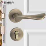 门锁室内现代简约分体锁卧室房门锁金色门把手仿古铜锁具隐形门锁