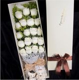 上海同城鲜花速递11朵19朵33朵红白粉香槟玫瑰高档礼盒花圣诞节花