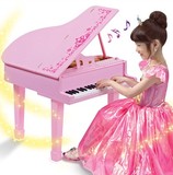 韩国代购 儿童玩具正品直邮粉色公主女童宝早教益智电子钢琴+琴凳
