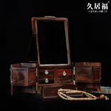 复古老挝大红酸枝收纳箱红木首饰盒木质化妆盒镜箱珠宝盒带锁礼品