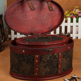 复古木质茶饼盒茶叶包装木礼盒创意茶叶罐 仿古首饰收纳盒木箱