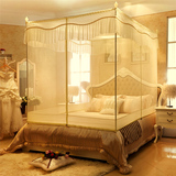 蚊帐1.5米1.8m1.2床单双人家用有底加密不锈钢方顶三开门拉链寝室