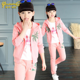 童装女童秋季套装2016新款休闲儿童运动韩版中大童卫衣女孩三件套