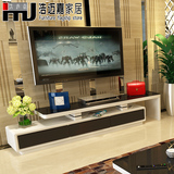 小户型伸缩电视柜茶几组合套装 现代简约客厅烤漆电视机柜地柜