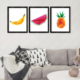 色块水果彩色抽象家居餐厅现代简约创意有框画挂画墙壁画装饰画