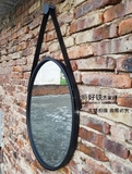 欧式铁艺浴室镜椭圆形镜卫生间镜壁挂镜化妆台镜试衣镜特价镜子