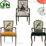欧式实木复古餐椅美式简约时尚椅现代北欧新古典咖啡厅软包椅子
