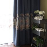 Bonn波恩 定制窗帘欧式法式加厚全遮光刺绣纯色客厅卧室飘窗高档