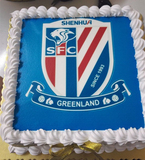 来图定做logo数码照片申花是冠军足球队徽生日蛋糕送货上门