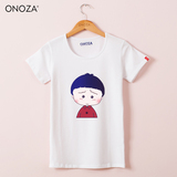 ONOZA夏季新款韩版修身短袖t恤女 超萌樱桃小丸子印花圆领T恤