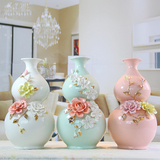 客厅装饰陶瓷器干湿花插花大号葫芦花瓶摆件新结婚礼物欧式工艺品