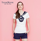 Teenie Weenie小熊女装2016春夏新品海军风短袖棉质T恤TTRA66393I