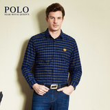 2016美国保罗POLO品质男装新款100%棉格子长袖衬衫纯棉男衬衣正品