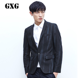 GXG男装春季新款西服外套男士藏青色印象条纹商务西装#53201403