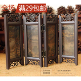 中国风复古屏风摄影道具家居摆件柜台装饰展饰食品佛珠道具背景