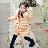 韩国童装女童 2015秋冬新品中长款加厚棉服裙式棉服 儿童棉服