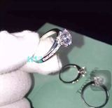 欧洲正品代购蒂芙尼铂金钻戒Tiffany六爪1克拉求婚戒指指环女