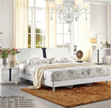 简约现代白色烤漆板式床 卧室双层床头双人床 特价气动高箱大床