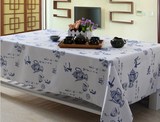 高档包邮桌垫布艺圆桌布桌布长方形蓝色茶几布中式古典桌布茶艺布