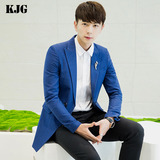 kjg韩国正版中长款西装外套男士西服修身青年单西薄款秋季风衣潮