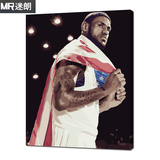 迷朗diy数字油画 人物客厅名人NBA篮球明星手绘画 勒布朗詹姆斯