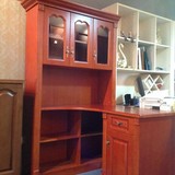 臻木家居 长沙原木实木家具定制 橡胶木书桌书柜组合 包安装