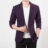 2016春季男士休闲西服上衣韩版纯色修身青年男长袖西装一粒单排扣