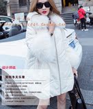 香港代购恶搞香奈儿2015冬季女装羽绒服超大狐狸毛皮草外套中长款