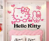 Hellokitty猫3d立体墙贴亚克力贴画卧室儿童房床头房间卡通装饰品