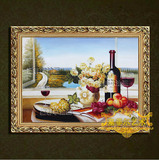 手绘欧式餐厅油画电表箱水果客厅玄关装饰画现代有框单幅壁画挂画