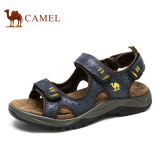 Camel骆驼男鞋 2016新款日常户外大休闲时尚牛皮网布魔术贴凉鞋