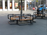 双人靠背椅北欧餐椅美式乡村休闲椅酒吧设计公园实木铁艺风格水管