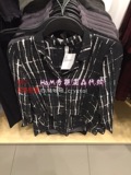 H&M折扣代购 上海专柜正品八折代购 潮系网纹印花雪纺衬衣037678