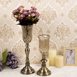 欧式现代玻璃蜡烛台仿真花瓶摆件客厅电视柜玄关装饰摆件花瓶花器