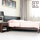 北欧宜家全实木橡木现代简约家具实木床1.5 1.8米双人床卧室家具
