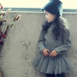 【玉立】15冬季春季毛衣裙 女童棉线毛衣儿童长款公主打底裙包邮
