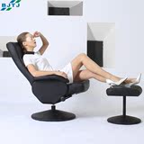 BJTJ 真皮休闲午休椅电脑椅子 家用办公躺椅人体工学转椅懒人椅