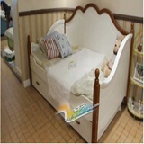 美式乡村实木沙发床1.2米松木推拉折叠床子母床儿童母子床