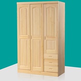 特价新款中式简易卧室全实木衣柜二门三门四门抽屉推拉门松木衣柜