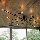美式铁艺吸顶灯创意个性简约酒吧厅咖啡店馆壁虎复古蛛蛛客厅卧室