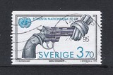 瑞典 信销 邮票 1995 联合国成立50周年 放弃武器 枪 雕刻