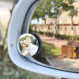 玻璃无边汽车后视镜小圆镜倒车盲点镜360度可调广角辅助镜