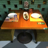铁艺简约实木复古小方桌餐饮咖啡原木甜品店餐桌子西餐厅桌椅组合