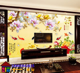 定制3D立体背景墙客厅电视中式美式现代简约装饰墙大型壁画九鱼图